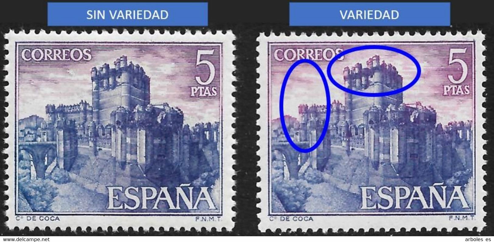 CASTILLOS ESPAÑA - AÑO 1967 - Nº EDIFIL 1814cda - VARIEDAD - Variedades & Curiosidades