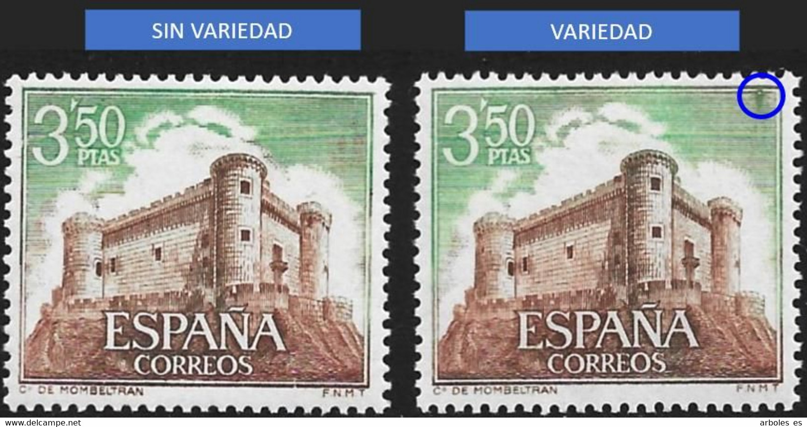 CASTILLOS ESPAÑA - AÑO 1970 - Nº EDIFIL 1979it - VARIEDAD - Variedades & Curiosidades