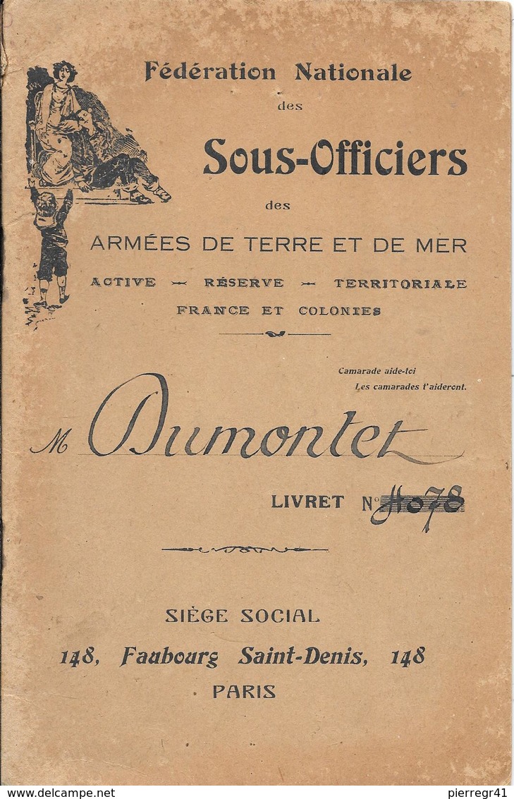 LIVRET INDIVIDUEL-des SOUS-OFFICIERS-1923 ARMEE De TERRE Et De MER-TBE-RARE - Documenten