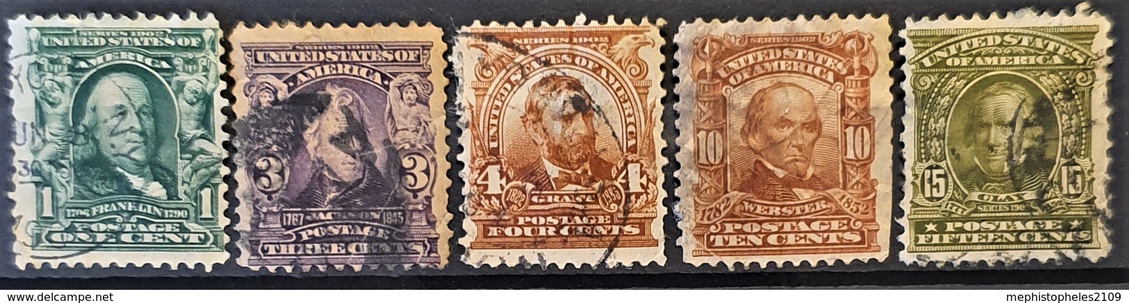 USA 1902 - Canceled - Sc# 300, 302, 303, 307, 309 - Usati