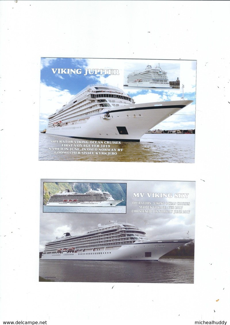 2 POSTCARDS Of SHIPS IN THE VIKING OCEAN LINE FLEET  VIKING JUPITER AND VIKING SKY - Other & Unclassified