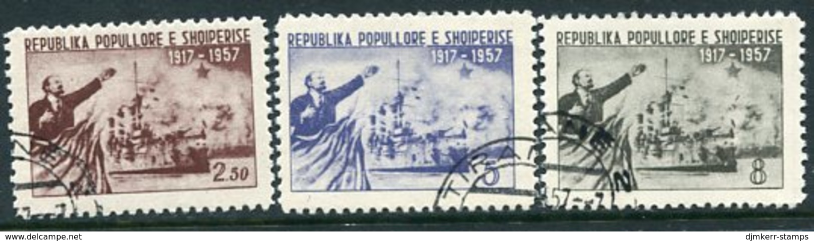 ALBANIA 1957 October Revolution Used.  Michel 550-52 - Albania