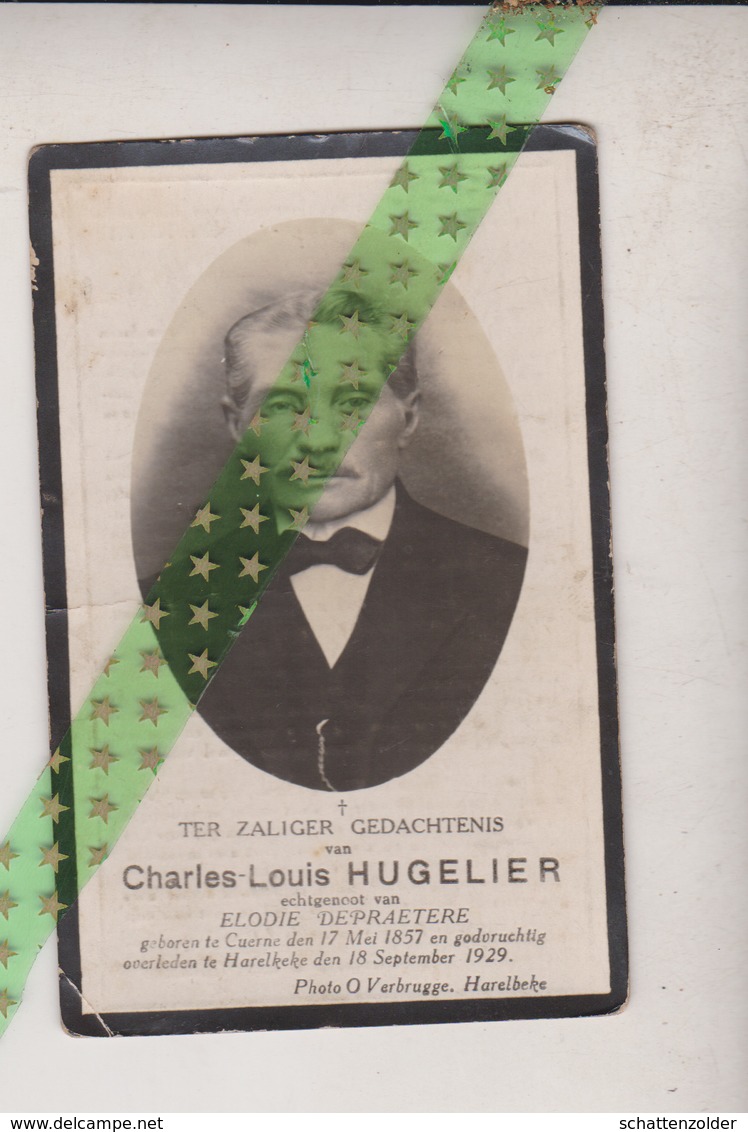 Charles Louis Hugelier-Depraetere, Ceurne 1857, Harelbeke 1929. Foto - Overlijden