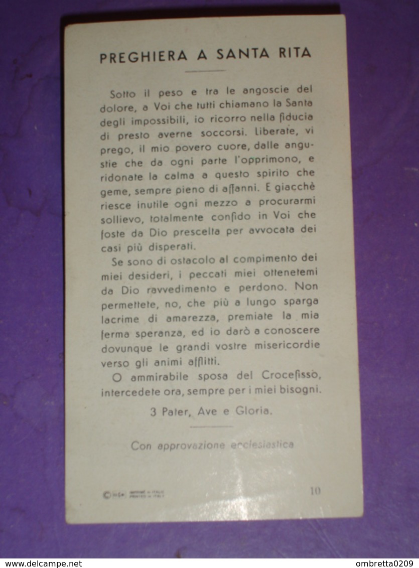 Ed.G Mi N° 10 - S.RITA Da Cascia - Santino Recente EGIM - Devotieprenten