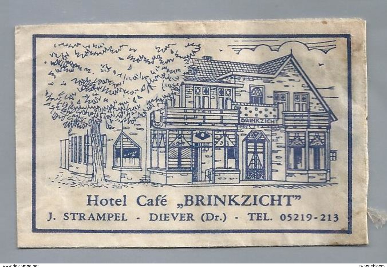 Suikerzakje.- DIEVER. Hotel Café - BRINKZICHT -. J. STRAMPEL. Suiker Sucre Zucchero Zucker Sugar - Suiker