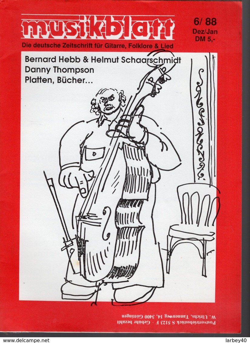 Revue De Musique -  Musikblatt N° 6 - 1988 - Bernard Hebb- - Muziek