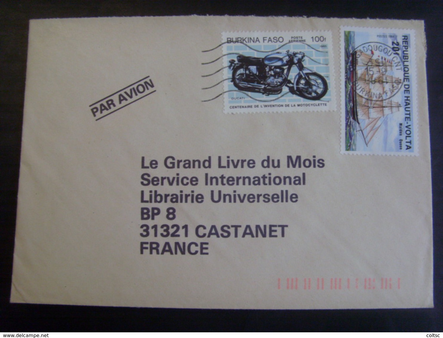 18316- Haute Volta-Burkina Faso Lettre > France Affranchie Avec TP Thème Bateau, Moto - Barche