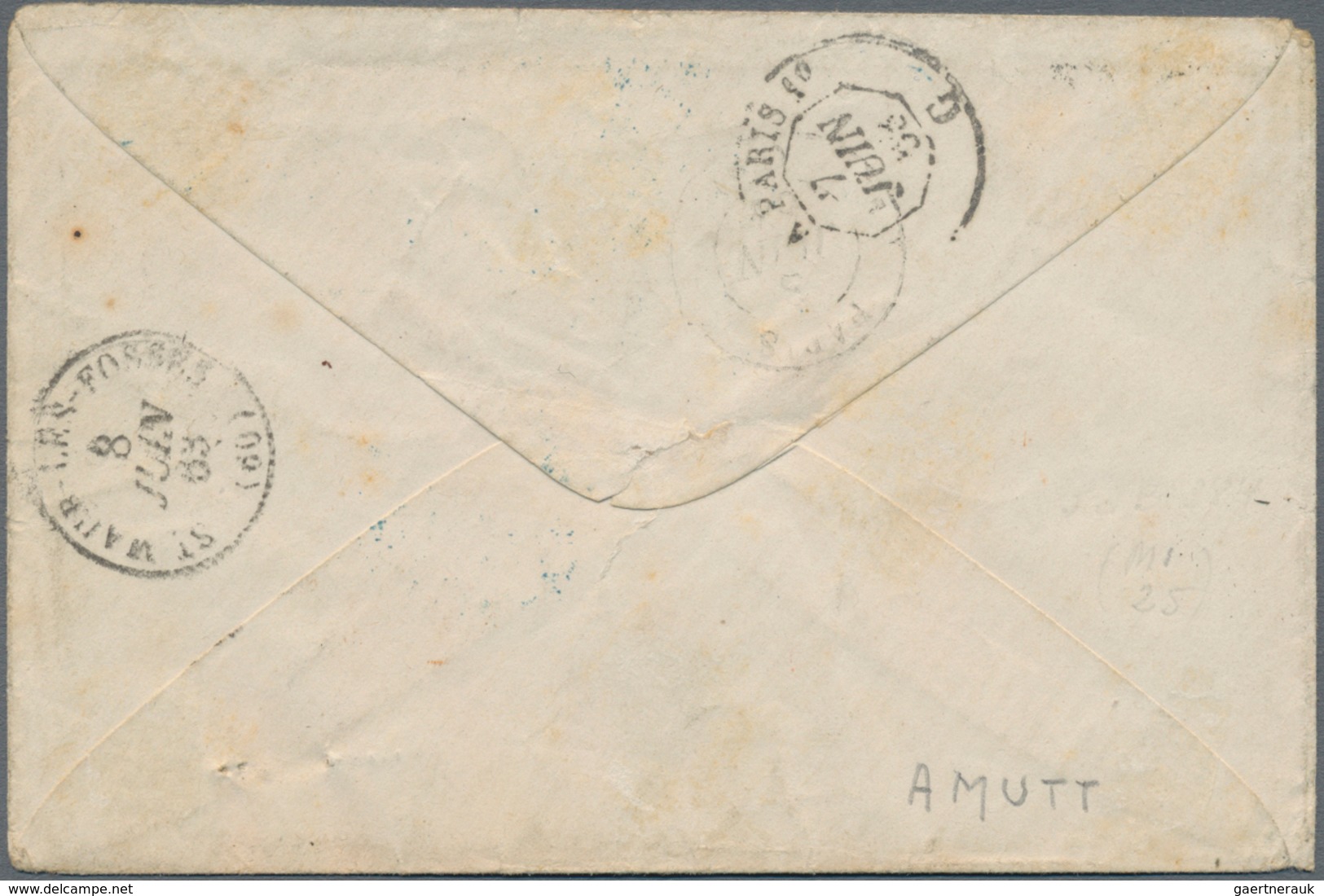 Französisch-Indochina: 1863 Cover From The French Forces In Saigon To Paris, Franked By France 1853- - Briefe U. Dokumente