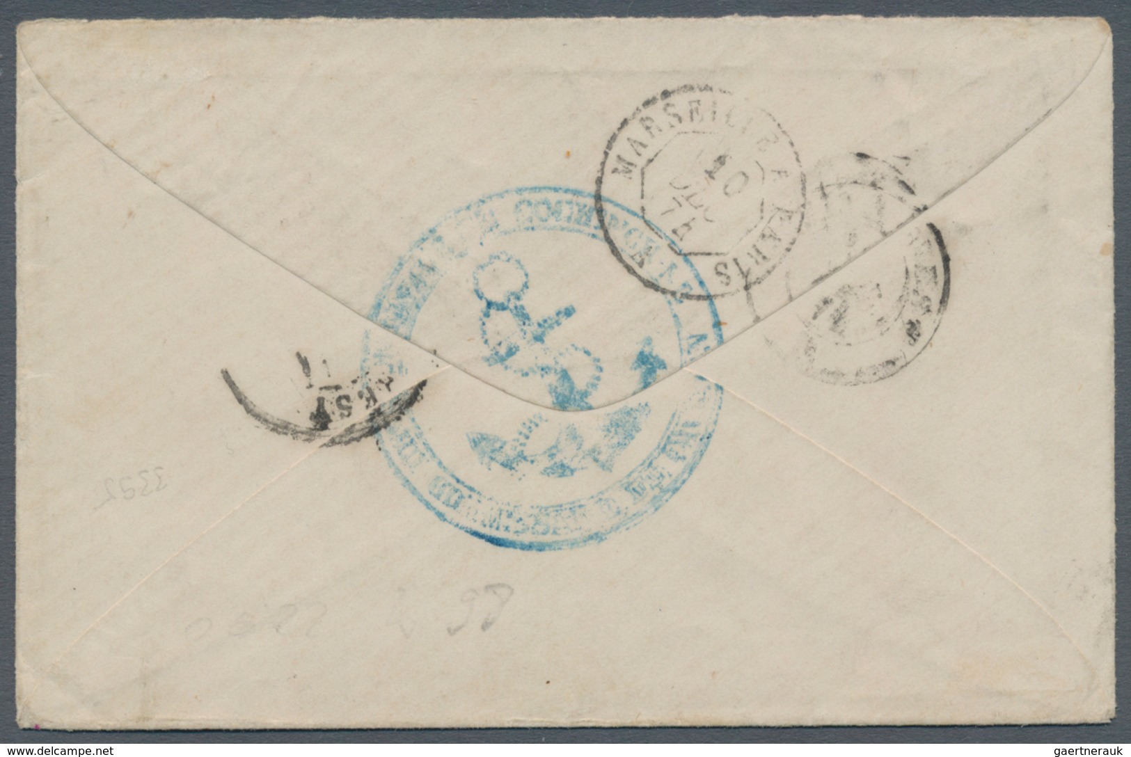 Französisch-Indochina: 1874 Military Cover From Saigon To Brest, France Via Marseille, Franked By Fr - Briefe U. Dokumente