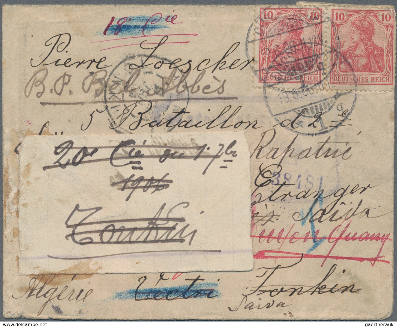 Französisch-Indochina: 1906, Incoming Cover From Düsseldorf/Germany "19.6.06", Addressed To A Member - Brieven En Documenten