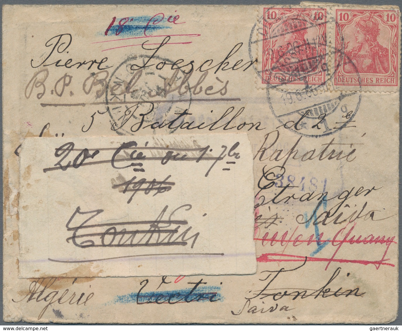 Französisch-Indochina: 1906, Incoming Cover From Düsseldorf/Germany "19.6.06", Addressed To A Member - Covers & Documents