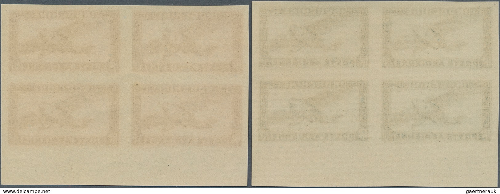 Französisch-Indochina: 1949, Airmails 20pi. Bluish Green And 30pi. Brown, Each As Imperforate Bottom - Briefe U. Dokumente