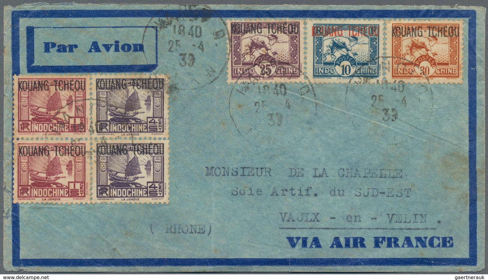 Französisch-Indochina - P.O. Südchina - Kouang-Tcheou: 1937, 1/5 C. (pair), 4/5 C. (pair), 10 C., 25 - Sonstige & Ohne Zuordnung