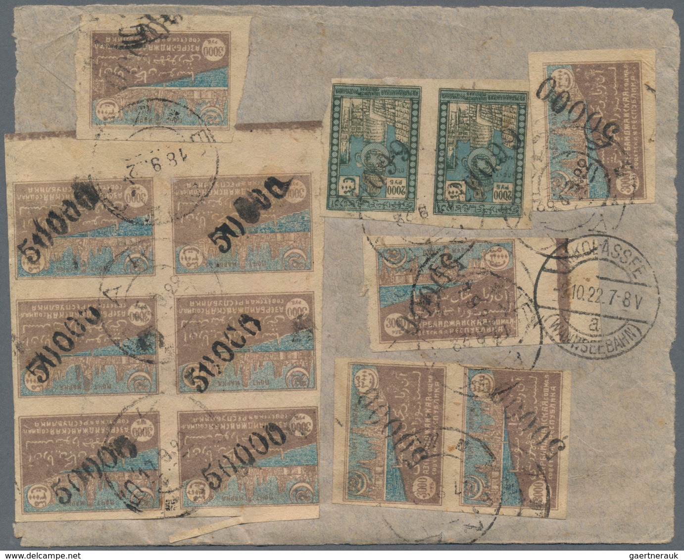 Georgien: 1922/23, Two Registered Covers And One Frontside All Franked With Revaluated Stamps From A - Georgien