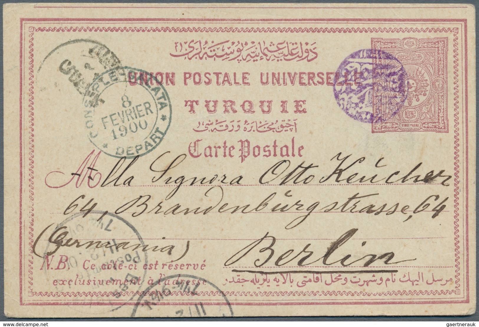 Holyland: 1899, BEYT LAHM TELGRAF VE POSTAHANESI 1311 (Isfila No.1, RR, BETHLEHEM) Clear Violet Canc - Palestine