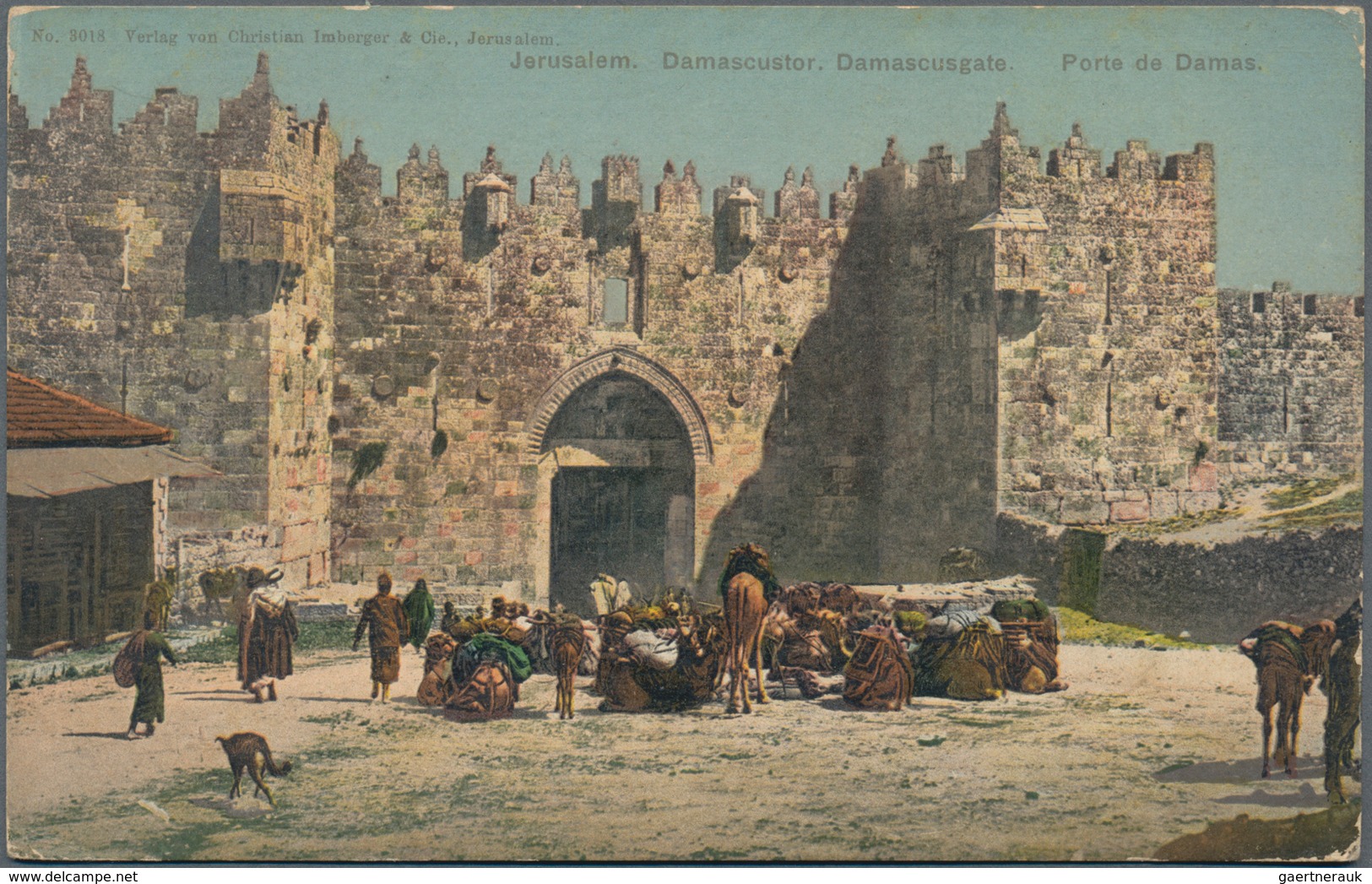 Holyland: 1910, Postcard Bearing 20 Para On 10c. Carmine Gerusalemme Issue Tied By Poor Gerusalemme - Palestine