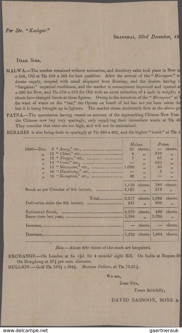 Hongkong: 1858, Red Crowned "PAID/AT/HONG KONG" On Small Envelope To Bombay/India With Unclear Arriv - Andere & Zonder Classificatie