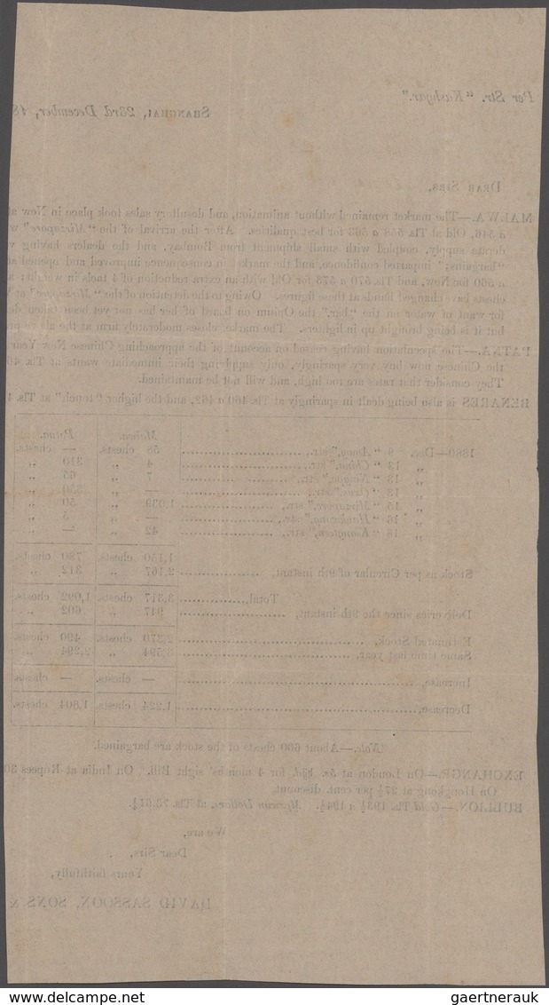 Hongkong: 1858, Red Crowned "PAID/AT/HONG KONG" On Small Envelope To Bombay/India With Unclear Arriv - Other & Unclassified