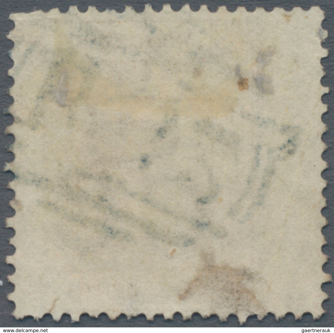 Hongkong: 1863/71, QV Wmk. Crown CC 96c Olive-bistre, Used With Blue "B62" Killer, With Left Wing Ma - Other & Unclassified