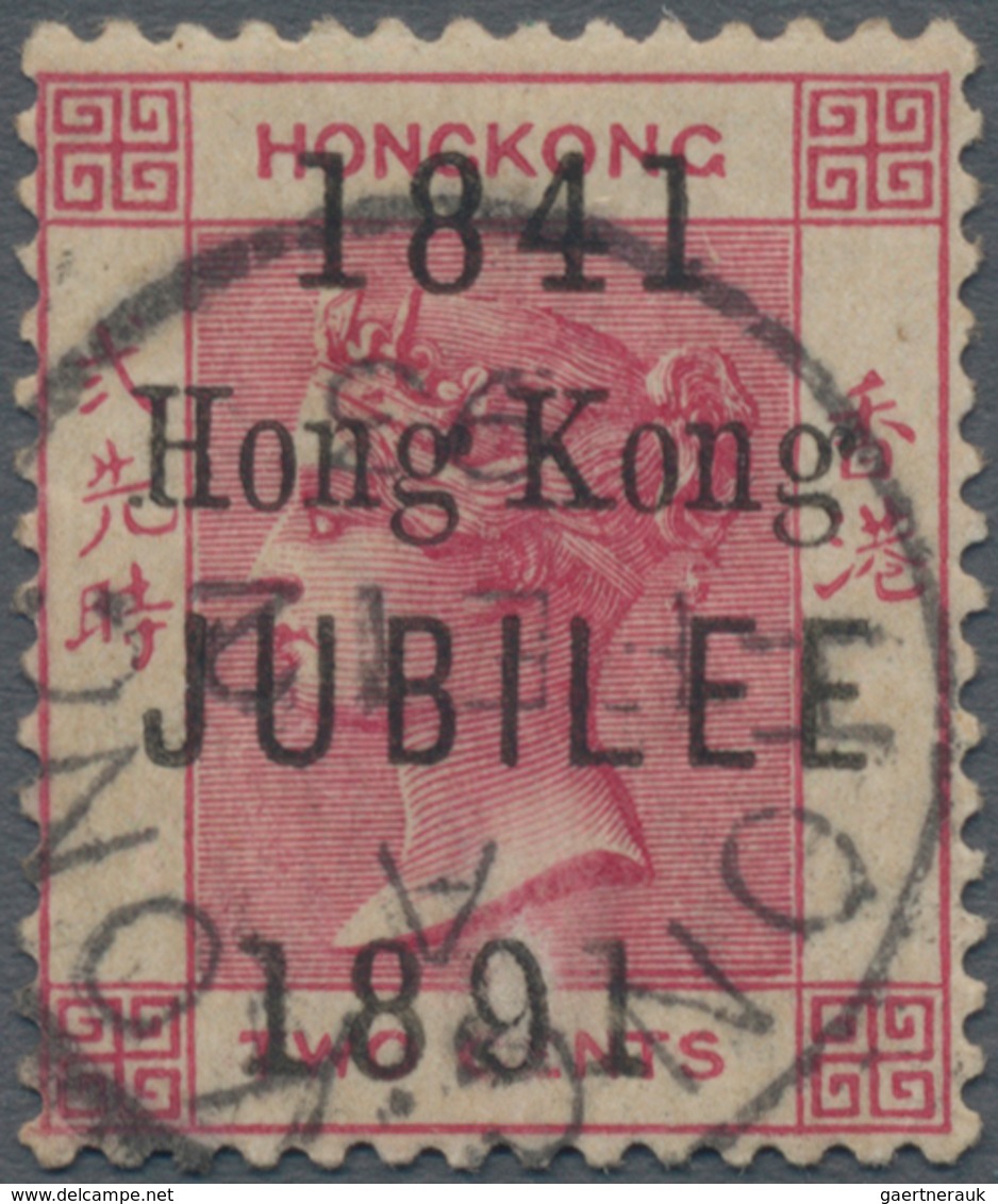 Hongkong: 1891, Jubilee 2c Carmine, Variety Lower Line Of Overprint "1841" Corrected To "1891" With - Other & Unclassified