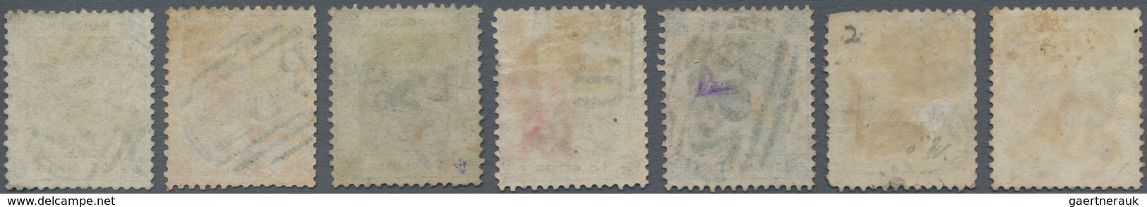 Hongkong - Treaty Ports: Amoy: 1862, QV Unwatermarked Definitive Set Of Seven, 2c To 96c, All Cancel - Other & Unclassified