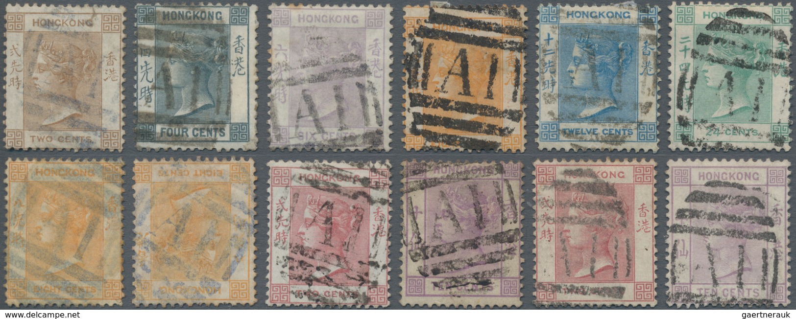 Hongkong - Treaty Ports: Amoy: 1863/96, QV Wmk. Crown CC And Wmk. Crown CA, Accumulation Of 12, All - Other & Unclassified