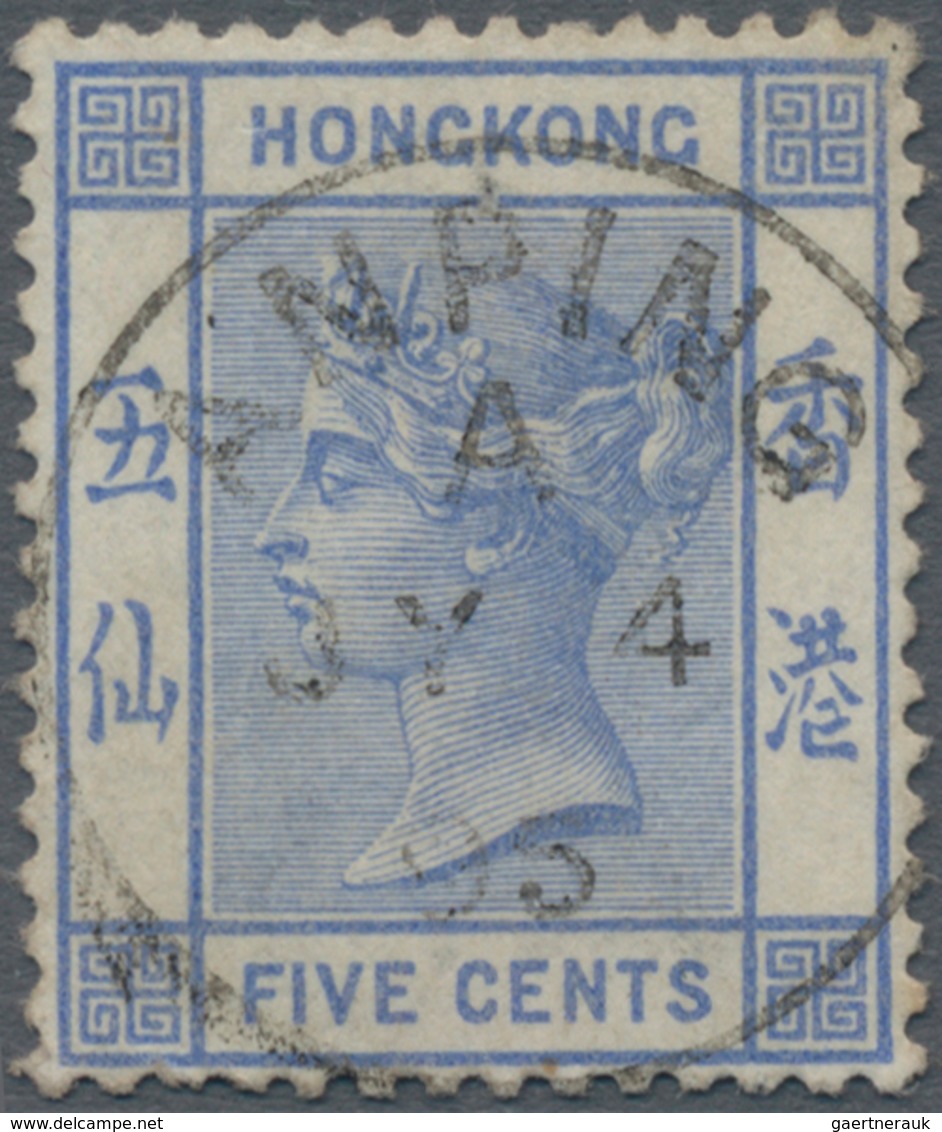 Hongkong - Treaty Ports: Anping: 1882, QV Definitive Wmk. CA 5c Pale Blue, Cancelled By Scarce And P - Sonstige & Ohne Zuordnung