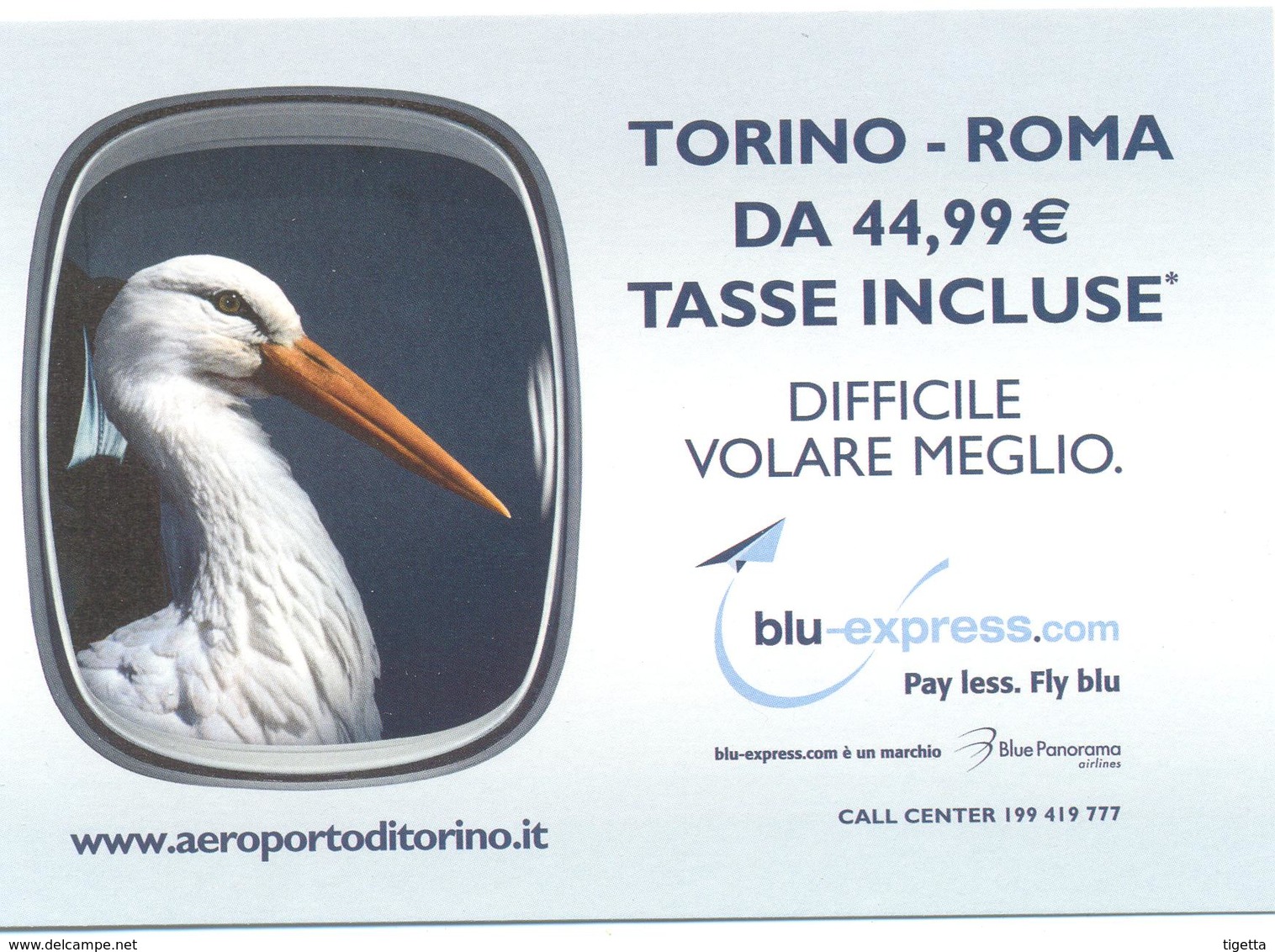 PROMOCARD N°  8263  AEROPORTO DI TORINO BLU-EXPRESS - Publicité