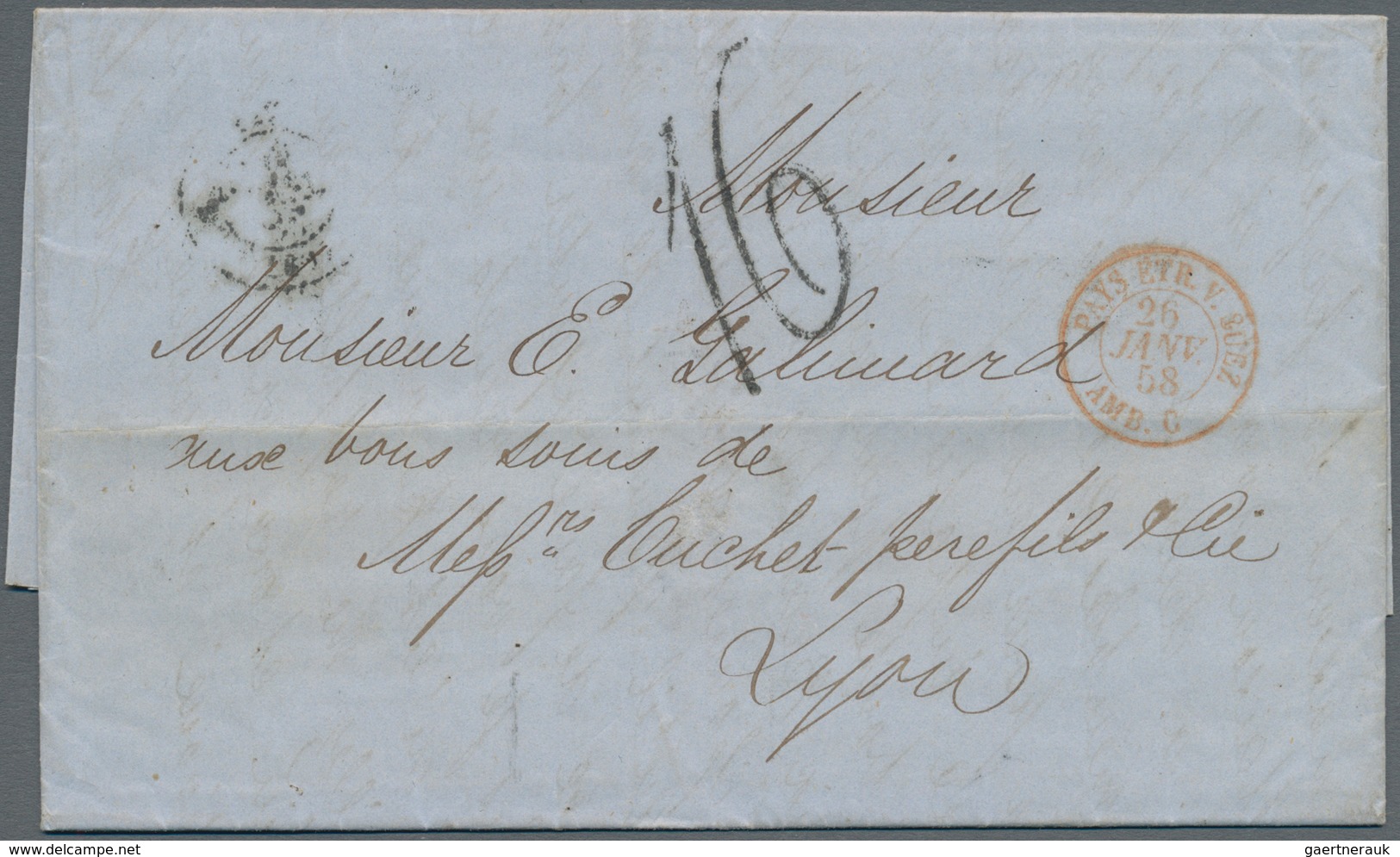 Hongkong - Treaty Ports: 1857. Stamp-less Folded Letter Written From Shanghai Dated 'December 7th 18 - Other & Unclassified