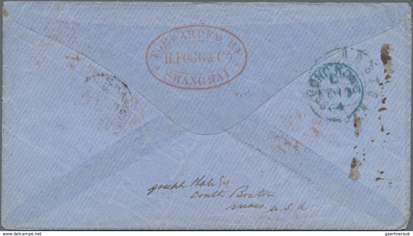 Hongkong - Treaty Ports: 1864, Red Oval "Forwarded By/H. FOGG & Co./SHANGHAI" W. Faint "SHANGHA(I) F - Other & Unclassified