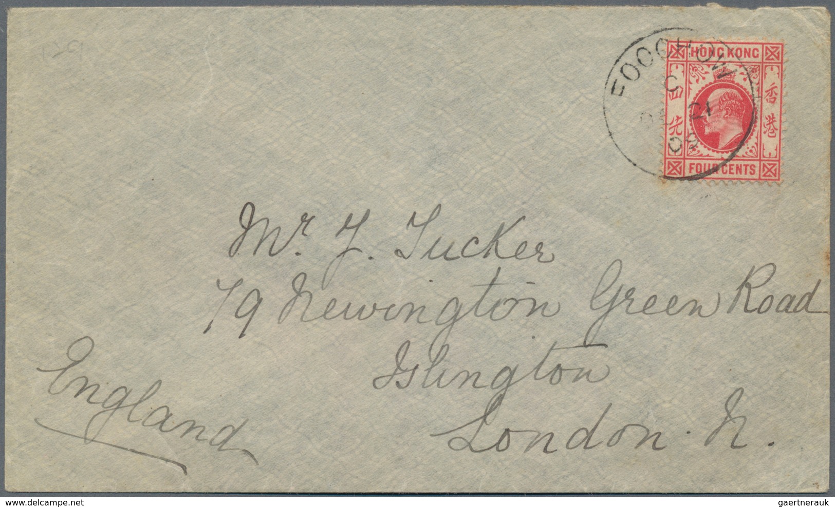 Hongkong - Treaty Ports: Foochow: 1902/07, KEVII. Stationery Card 4 C. Red Canc. "FOOCHOW B FE 3 11" - Sonstige & Ohne Zuordnung