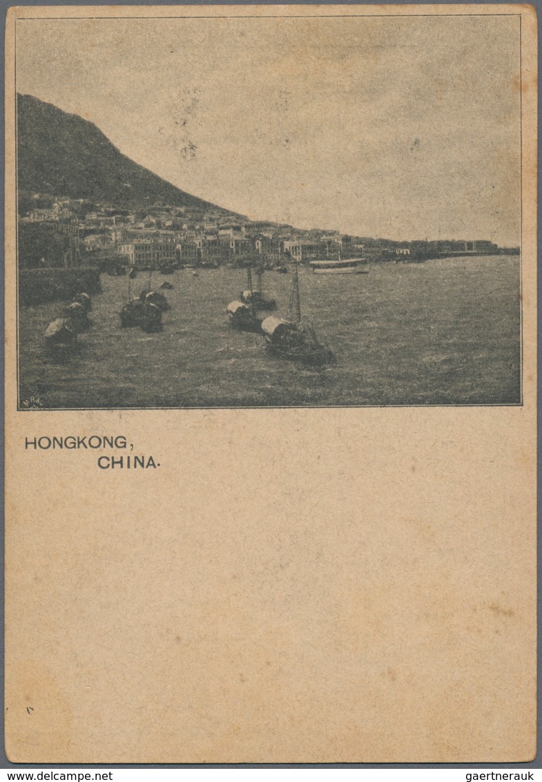 Hongkong - Ganzsachen: 1893/98, Cards QV 1 C.: Canc. "HONG KONG C FE 1 93" Uprated QV 2 C. Canc. "B6 - Postwaardestukken