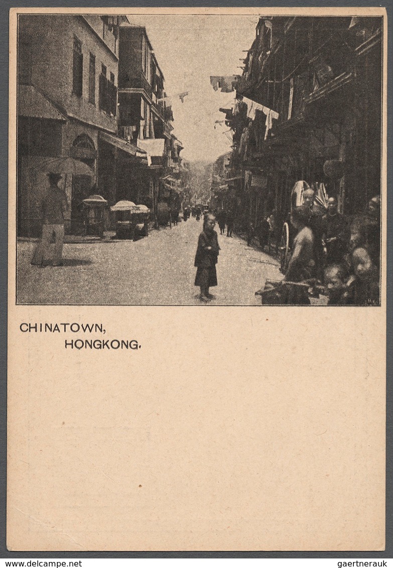 Hongkong - Ganzsachen: 1896 (ca.), Card QV 1 C. Green W. On Reverse Printed Picture "CHINATOWN, HONG - Postal Stationery