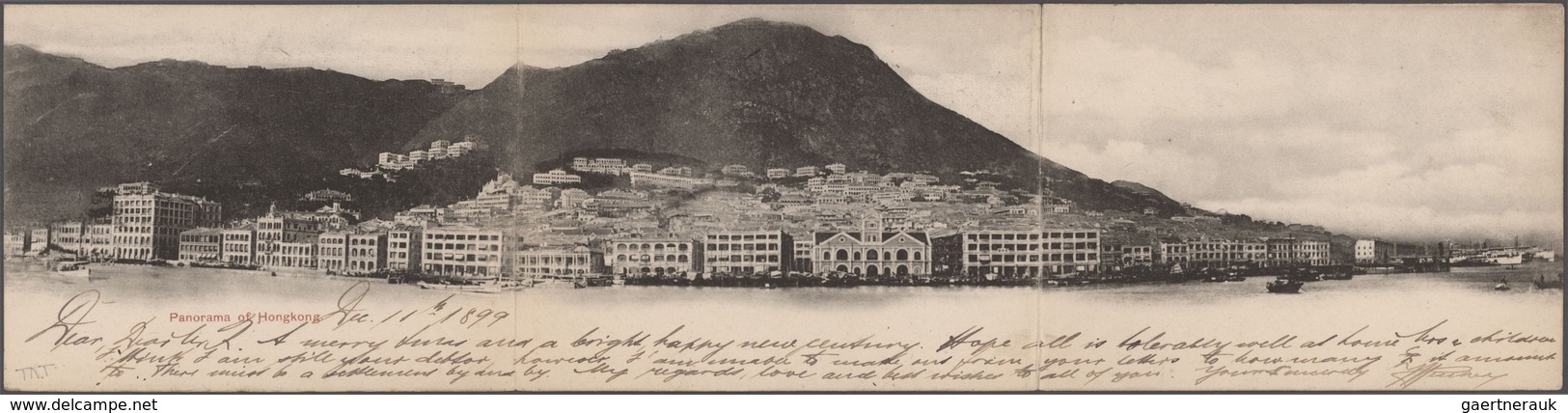 Hongkong - Besonderheiten: 1899, "LATE FEE PAID/13 DEC 1899/HONG KONG" On Reverse Of Three-part-pano - Sonstige & Ohne Zuordnung