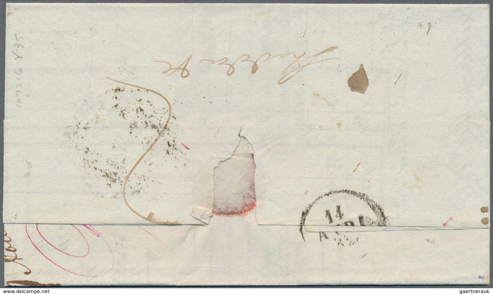 Indien - Vorphilatelie: 1827: Three Covers From Calcutta To Europe, Carried By Different Ships, With - ...-1852 Prephilately