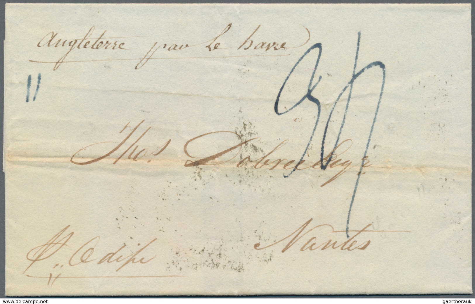 Indien - Vorphilatelie: 1827: Three Covers From Calcutta To Europe, Carried By Different Ships, With - ...-1852 Prephilately