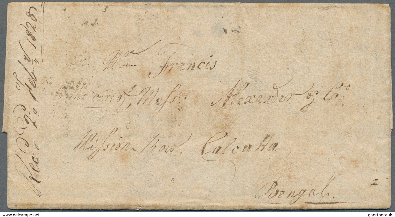 Indien - Vorphilatelie: 1827/1830, Two Entire Letters From London To Calcutta, With The First One Da - ...-1852 Vorphilatelie