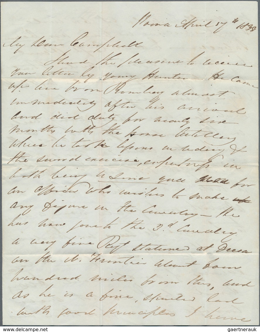 Indien - Vorphilatelie: 1838 Forwarded Letter From Poona (17 April 1838) To Edinburgh, Scotland "FOR - ...-1852 Prephilately