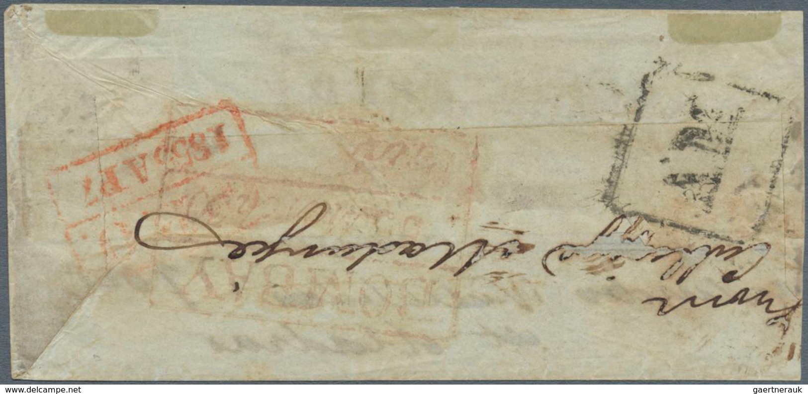 Indien: 1855 REGISTERED Cover From Bombay To Madras Franked By Lithographed 1a. Pale Red, Die II, Ti - 1852 Provinz Von Sind