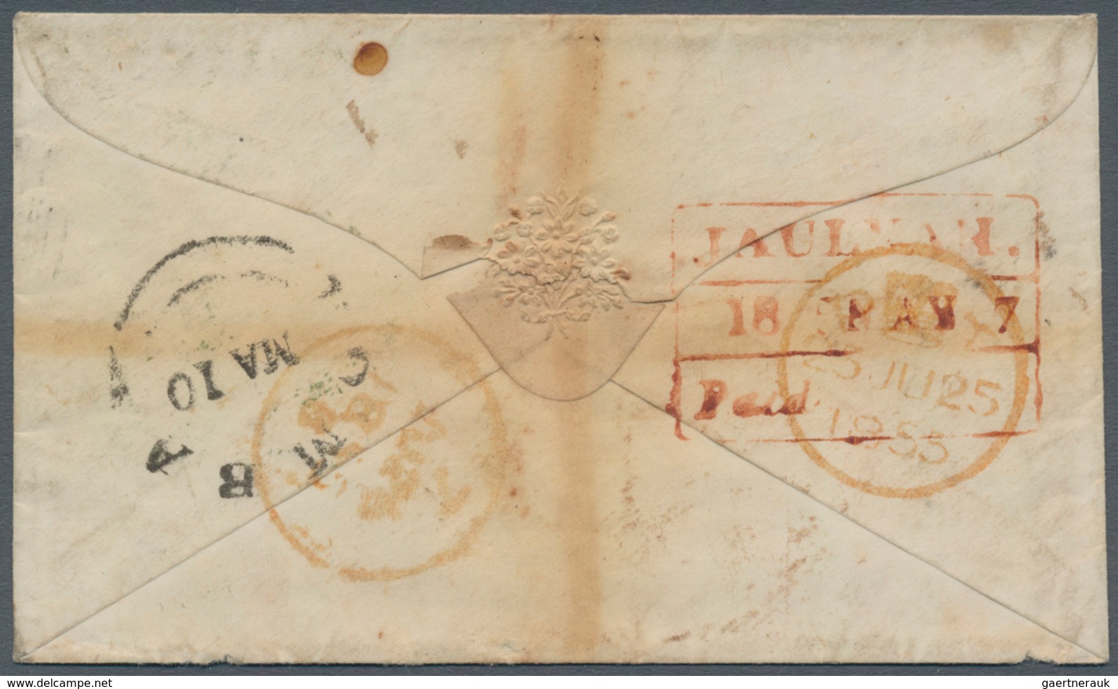 Indien: 1855 Lithographed 1a. Dull Red, Die II, Used On Small Cover From Jaulnah To Rahinderry Near - 1852 Provinz Von Sind