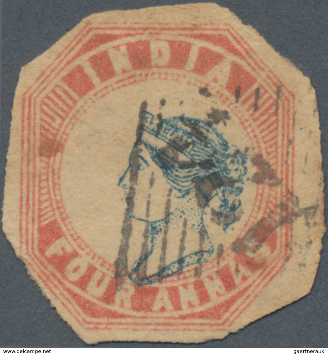 Indien: 1854-55 Litho 4a. Pale Blue & Pale Red, 4th Printing, Sheet Pos. 5, Watermark Reversed, Vari - 1852 Sind Province