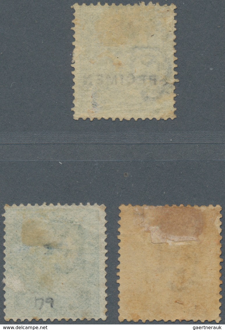 Indien: 1865-66 Three Unused Stamps, With 1865 2a. Orange (mint With Part Gum, Two Short Perfs, Good - 1852 Provinz Von Sind