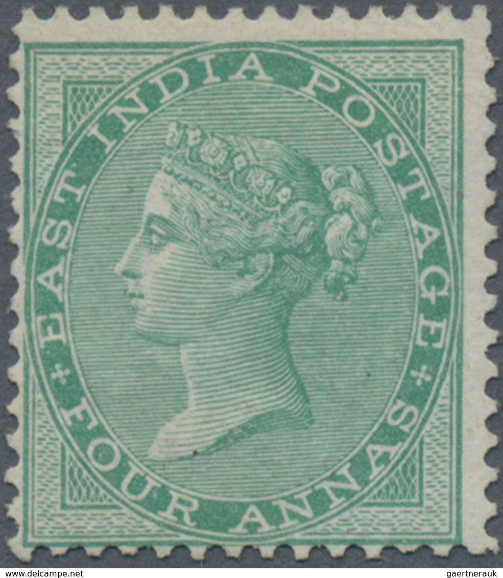 Indien: 1865 QV 4a. Green, Wmk Elephant, Unused Without Gum, Fresh And Fine. (SG £1500 For Mint) - 1852 Sind Province