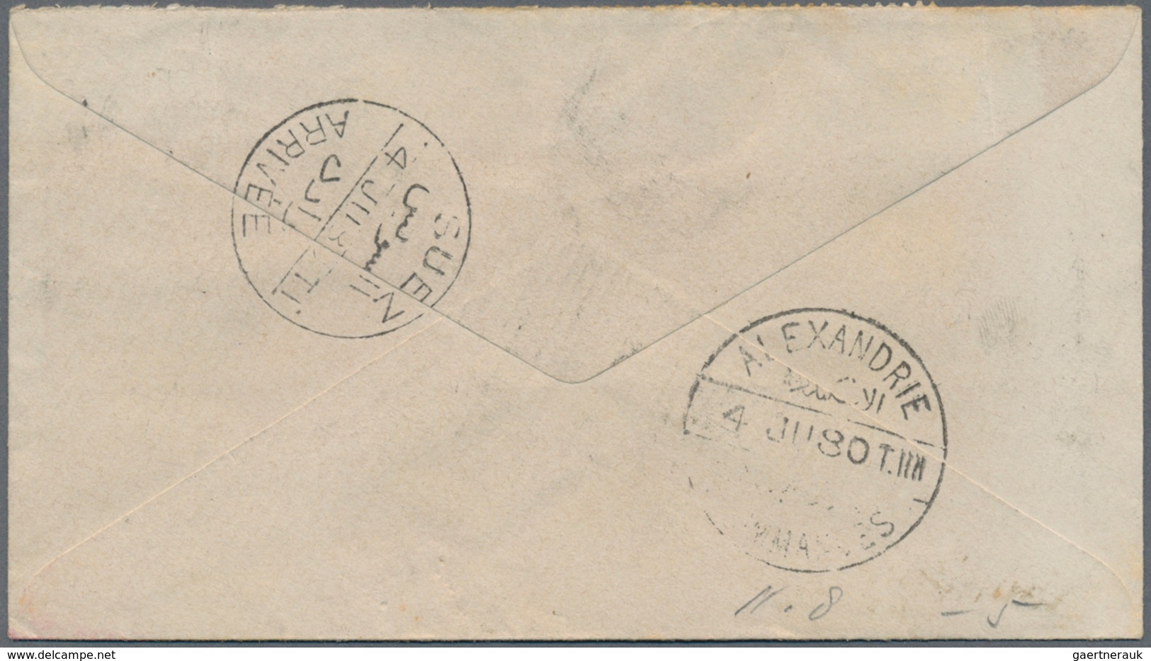 Indien: 1880 Postal Stationery Envelope ½a. Blue Used Registered From Bombay To 'Hotel D'Europe' In - 1852 Provinz Von Sind