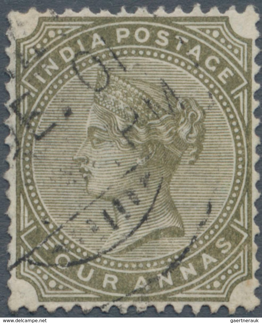 Indien: 1882 QV 4a. Slate-green, WATERMARK INVERTED, Used And Cancelled By 1901 C.d.s., With A Few S - 1852 Sind Province