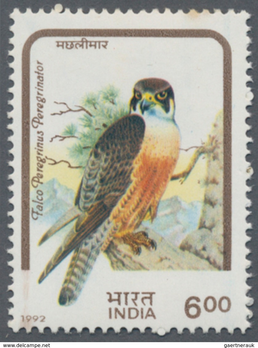 Indien: 1992: Birds Of Prey 6r "Perigrine Falcon" - Error Of Hindi Inscription At Top "Macchhlimar" - 1852 Provinz Von Sind