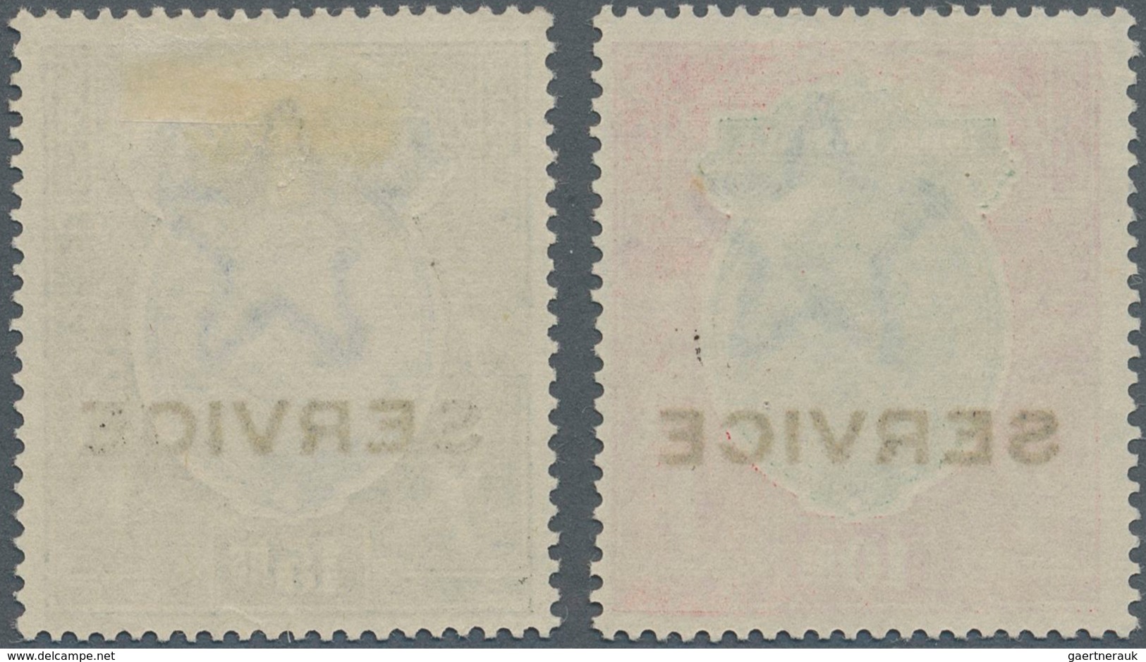 Indien - Dienstmarken: 1912-23 KGV. 10r. And 15r., Wmk Single Star, EXPERIMENTAL PRINTING With SHINY - Official Stamps