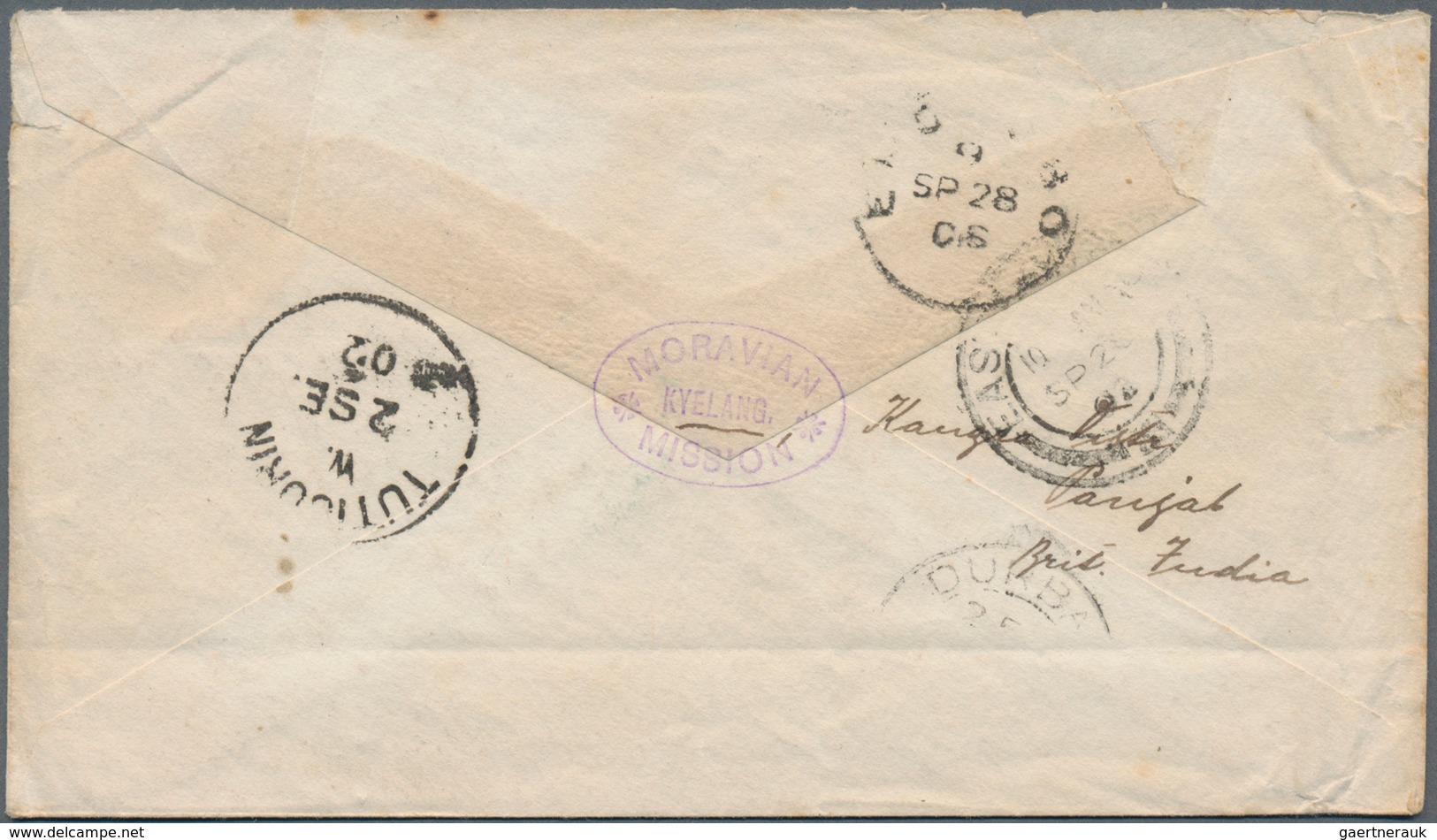 Indien - Ganzsachen: 1902 Destination TEMBULAND: Postal Stationery Envelope 2a6p. Orange Used From T - Unclassified