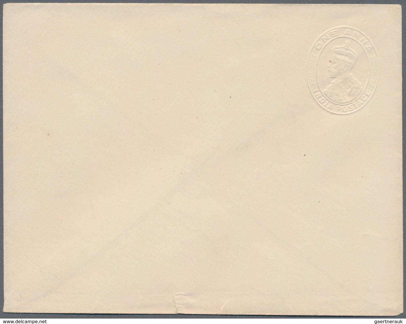 Indien - Ganzsachen: 1922-26 Postal Stationery Envelopes KGV. 1a. (brown), Variety "ALBINO" (embosse - Unclassified