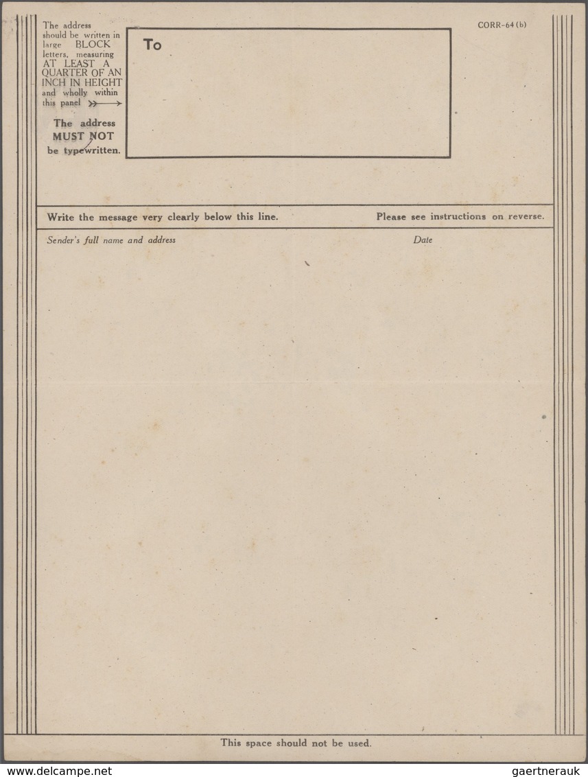 Indien - Ganzsachen: 1943-45 Two "Forces Letter" Aircraft Forms, One With KGVI. 3a. Deep Violet, The - Unclassified